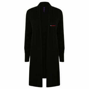 H719 Henbury Ladies Longline Open Cardigan - Black