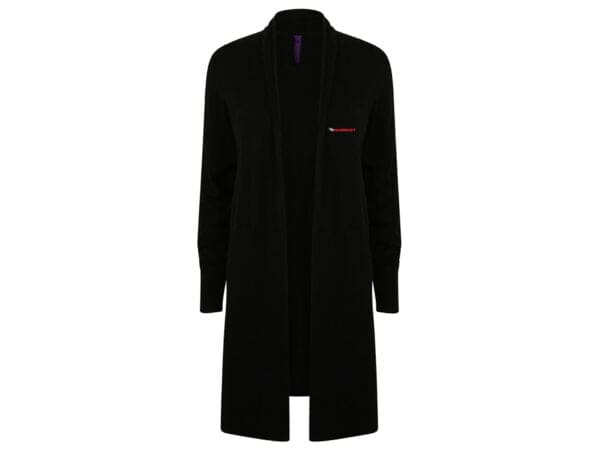 H719 Henbury Ladies Longline Open Cardigan - Black