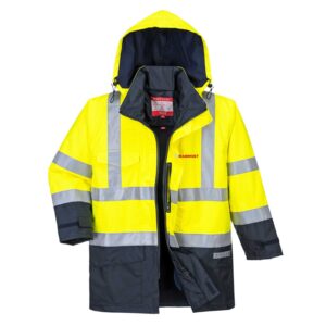 S779 - Bizflame Rain Hi-Vis Multi-Protection Jacket - Yellow / Navy